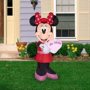 3.5ft Tall red Minnie Mouse Gemmy Airblown Inflatable For Valentine's Day